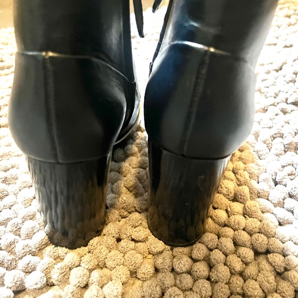 Tory Burch Navy Heeled Boots with white Accents - Picture 3 of 10